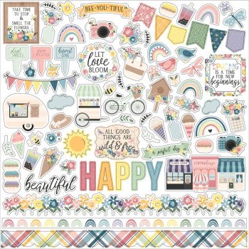 Наліпки Echo Park New Day Cardstock Stickers Elements 30*30см