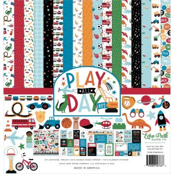 Набір паперу 30*30см Echo Park Play All Day Boy 12/Pkg
