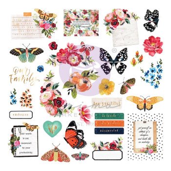 Висічки Prima Painted Floral Cardstock Ephemera 33/Pkg