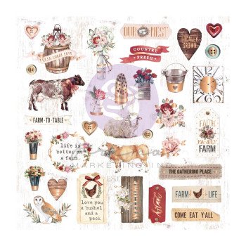 Висічки Prima Farm Sweet Farm Cardstock Ephemera 34/Pkg
