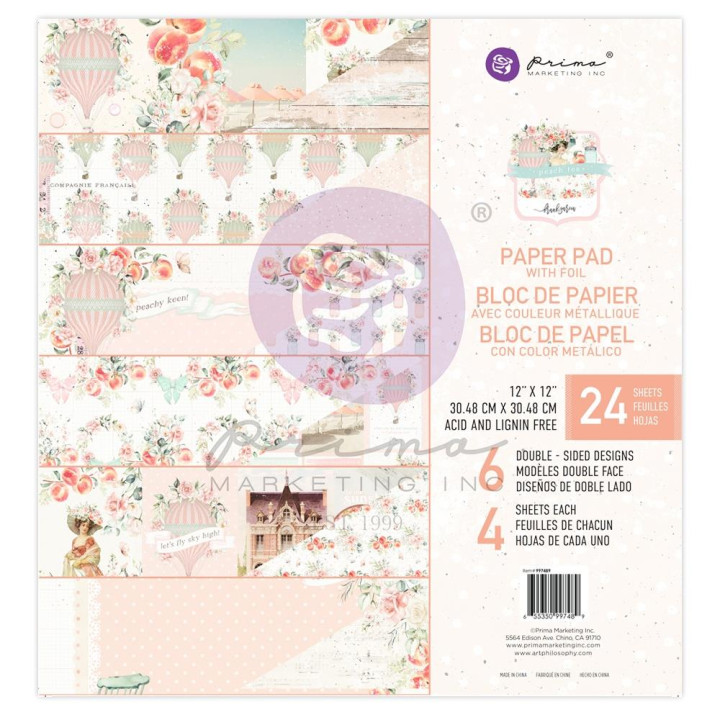 Набір паперу 30*30см Prima Peach Tea 24/Pkg