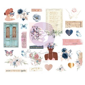  Наліпки з чіпборду Prima Indigo By Frank Garcia Chipboard Stickers 26/Pkg