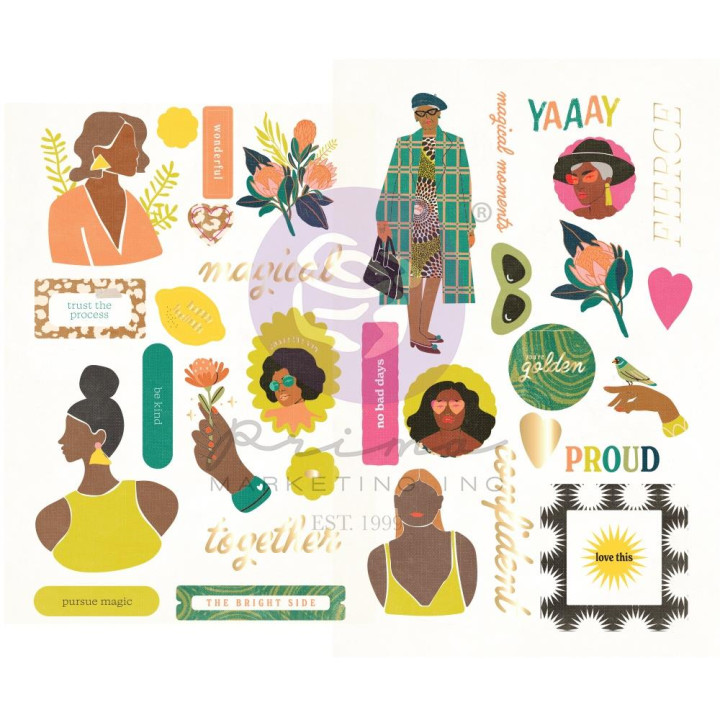  Наліпки з чіпборду Prima Majestic Chipboard Stickers 34/Pkg