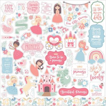 Наліпки Echo Park Our Little Princess Cardstock Stickers Elements 30*30см