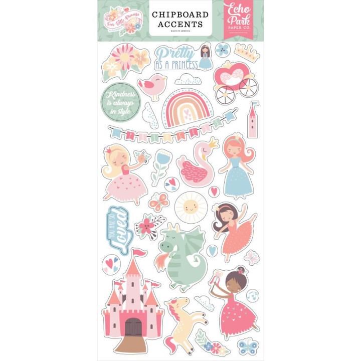  Наліпки з чіпборду Echo Park Our Little Princess Accents 15*33см