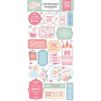  Наліпки з чіпборду Echo Park Our Little Princess Phrases 15*33см