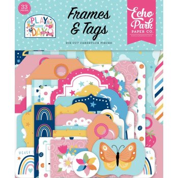 Висічки Echo Park Frames & Tags Play All Day Girl 33/Pkg