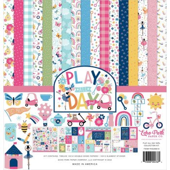 Набір паперу 30*30см Echo Park Play All Day Girl 12/Pkg