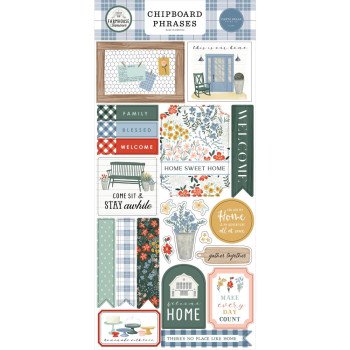  Наліпки з чіпборду Carta Bella Farmhouse Summer Phrases 15*33см