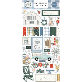  Наліпки з чіпборду Carta Bella Farmhouse Summer Accents 15*33см
