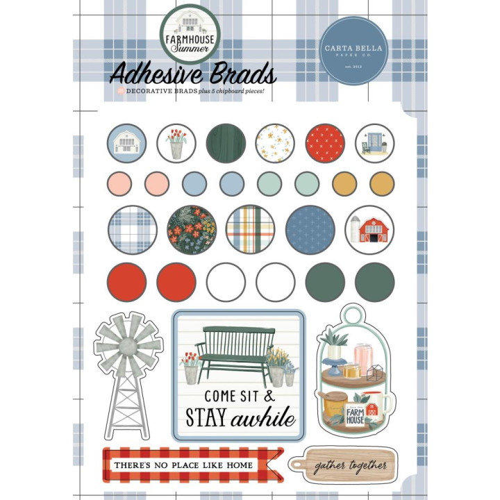 Брадси Carta Bella Farmhouse Summer, 25/Pkg + 5Chipboard