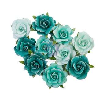 Квіти Prima Mulberry Paper Flowers Painted Floral Shiny Teal