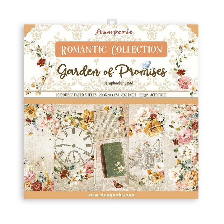Набір паперу 20*20см Stamperia Garden Of Promises10 аркушів