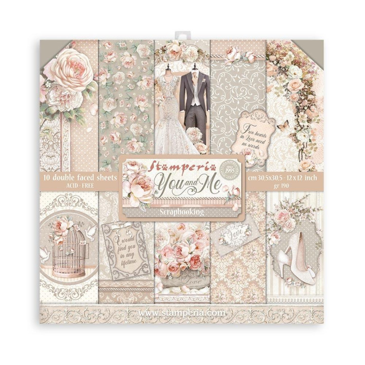 Набір паперу 30*30см Stamperia You And Me 10/Pkg