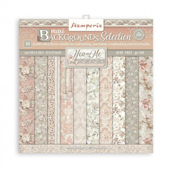 Набір паперу 30*30см Stamperia You And Me Backgrounds 10/Pkg
