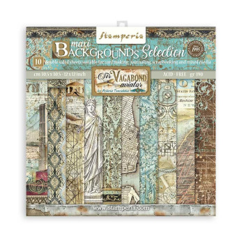 Набір паперу 30*30см Stamperia Sir Vagabond Aviator Backgrounds 10/Pkg