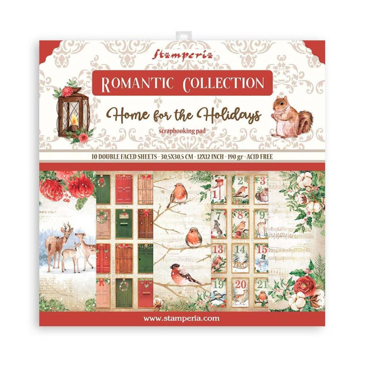 Набір паперу 30*30см Stamperia Home For The Holidays 10/Pkg