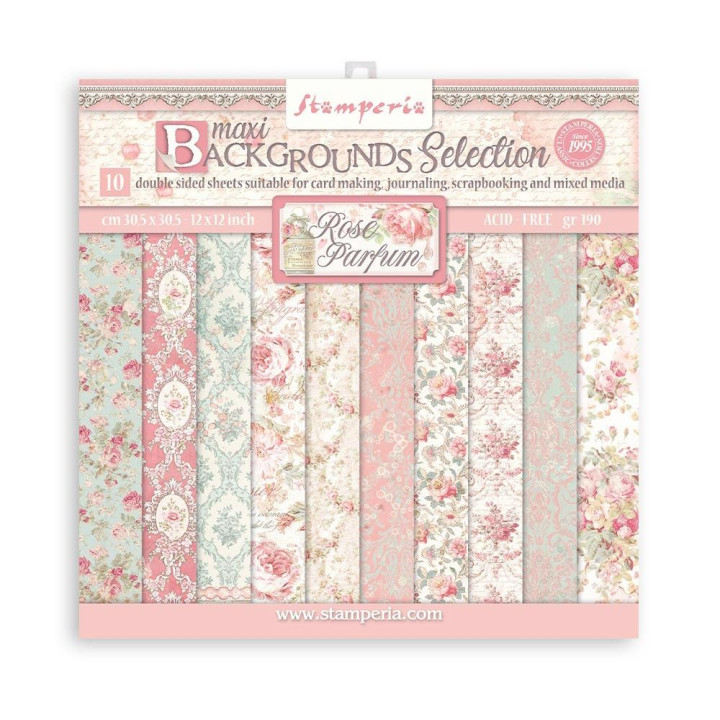 Набір паперу 30*30см Stamperia Rose Parfum Backgrounds 10/Pkg