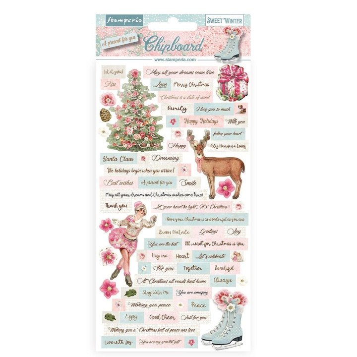 Чіпборд Stamperia Sweet Winter 15*30см