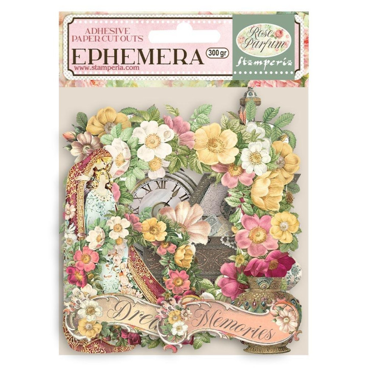 Висічки Stamperia Rose Parfum Flowers & Garlands Cardstock Ephemera Adhesive Paper Cut Outs