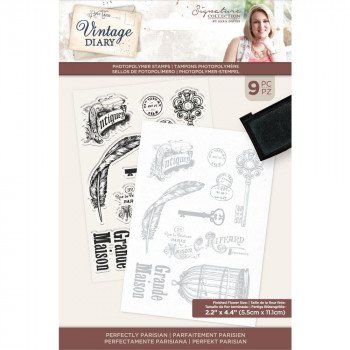 Штампи Crafter's Companion Sara Signature Vintage Diary Clear Stamps Perfectly Parisian