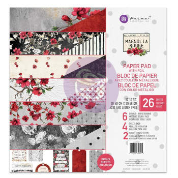 Набір паперу 30*30см Prima Magnolia Rouge 26/Pkg
