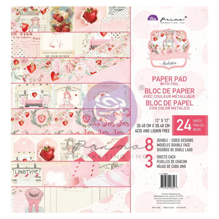 Набір паперу 30*30см Prima Strawberry Milkshake 24/Pkg