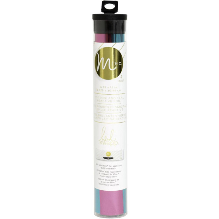Фольга Heidi Swapp Minc Reactive Foil Combo Pack Teal & Hot Pink 159*305мм 4/Pkg