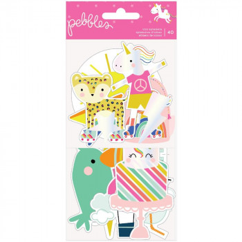 Висічки Pebbles Icons Live Life Happy 40/Pkg