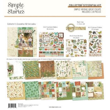 Набір паперу 30*30см Simple Stories Collector's Essential Simple Vintage Great Escape 12/Pkg