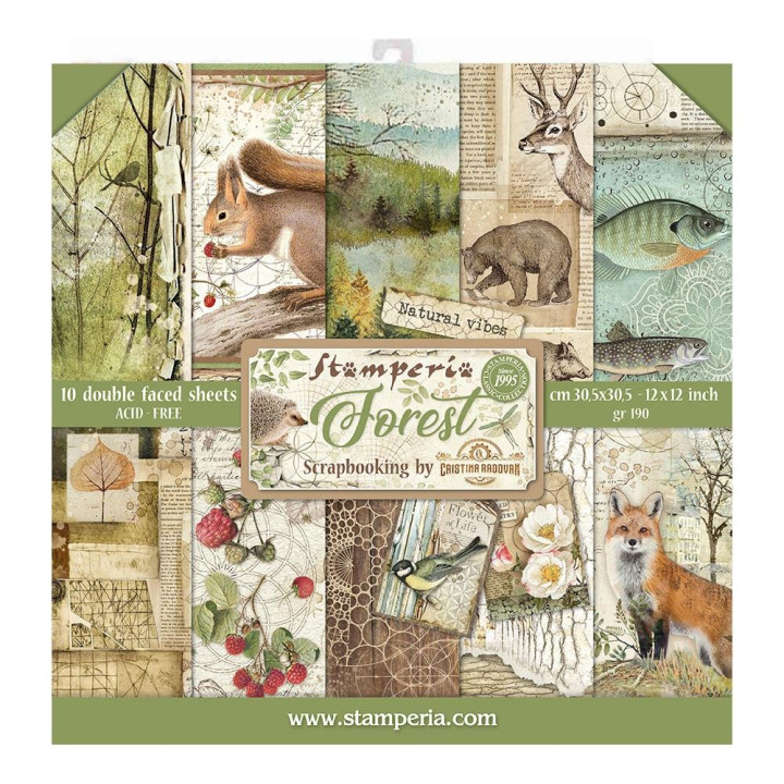 Набір паперу 30*30см Stamperia Forest 10/Pkg