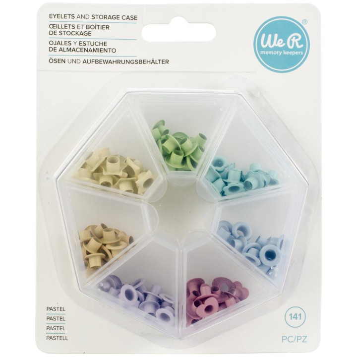 Люверси We R Memory Keepers Eyelets W/Storage Case Pastel 140/Pkg