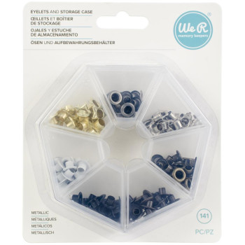 Люверси We R Memory Keepers Eyelets W/Storage Case Metallic 140/Pkg